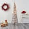7ft. Pre-Lit Flocked Pencil Artificial Christmas Tree with Clear LED Lights